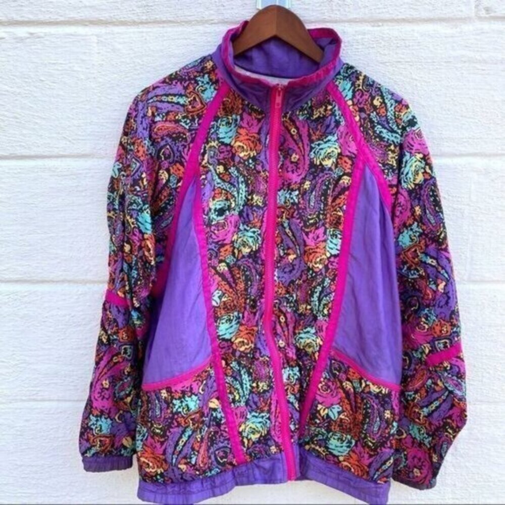 Vintage 90s Westbound Sport Paisley Full Zip Windbreaker Track Jacket